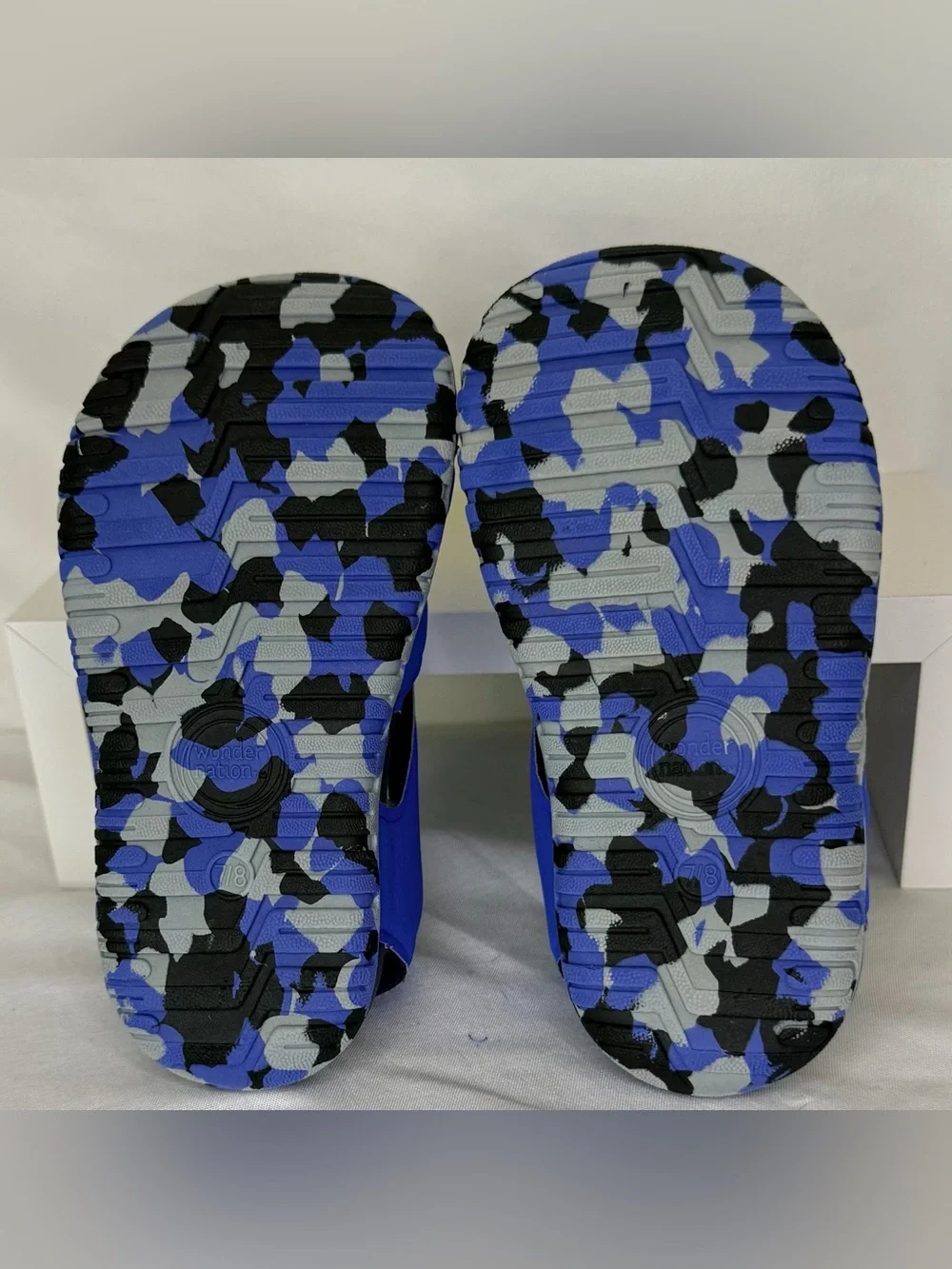 wonder nation Bright Blue Kids Closed-Toe Sandals with Camouflage Sole
